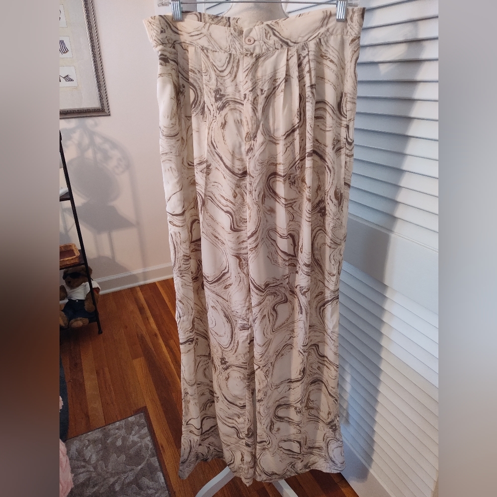 Boohoo marble palazzo pants